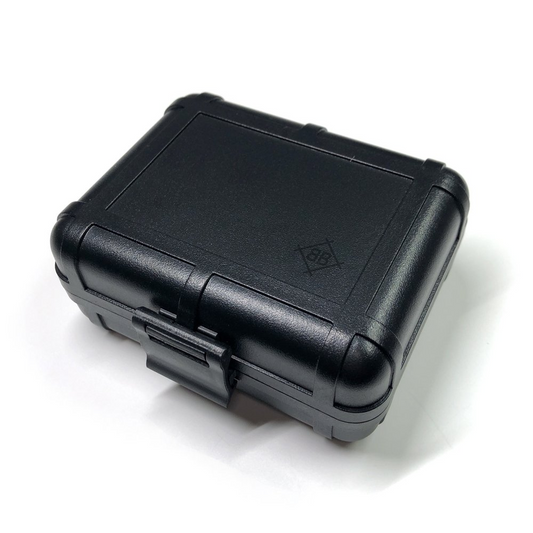 Angled view of the STOKYO BLACK BOX (Black Edition) showcasing its durable build and secure latch.