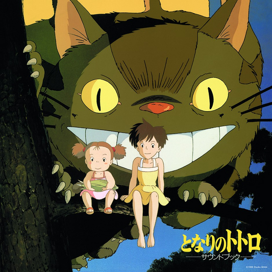 Joe Hisaishi - My Neighbor Totoro Sound Book (LP), featuring newly recorded violin, guitar, and flute arrangements with 4 pages of Studio Ghibli illustrations.